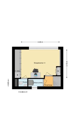 Plattegrond - Maria Lécinastraat 8, 4906 EH Oosterhout - Tweede verdieping.jpg